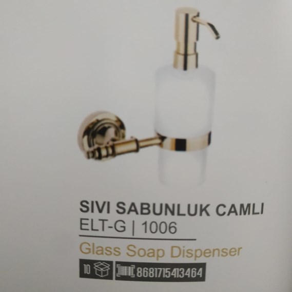 ELİT GOLD SIVI SABUNLUK CAMLI | Banyo Dükkanım